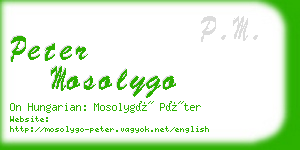 peter mosolygo business card